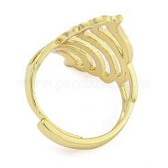 Латунное открытое кольцо-манжета с полой геометрией для женщин&nbsp;RJEW-Z046-01G