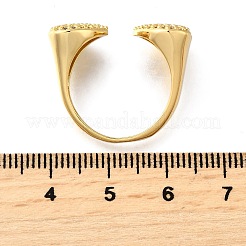 Открытые манжеты из латуни с микропаве и цирконием для женщин&nbsp;RJEW-K292-04G