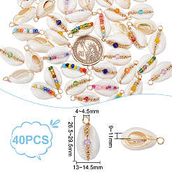 40 шт. подвески из натуральной ракушки каури&nbsp;PALLOY-UN00022