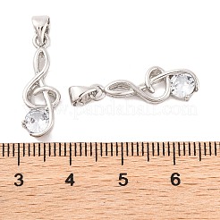 Музыкальная нота настоящая платина с латунным покрытием кубического циркония подвески&nbsp;LS-ZIRC-R014-09