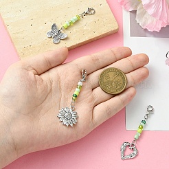 Подвески из стеклянных бусин и сплавов HJEW-YW00004