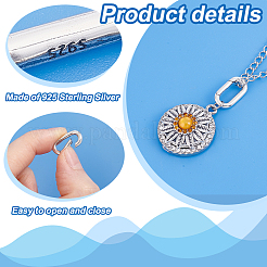 1 шт. застежка из 925-х пружинных колец из стерлингового серебра с родиевым покрытием STER-PH0002-26