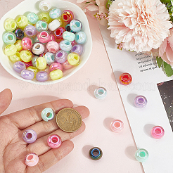 100 шт. УФ-покрытие радужных переливающихся акриловых европейских бусин MACR-PA0001-27