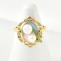 Манжеты из латуни с эмалью RJEW-K291-04G-03