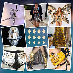 300 шт. 3 стиля ромбовидные акриловые зеркальные пришивные стразы FIND-PH0020-08C