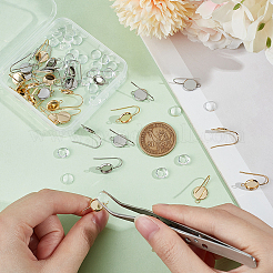 32 шт. 2-х цветные крючки для сережек из нержавеющей стали 304 STAS-UN0056-81