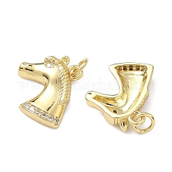 Латунные микропаве прозрачные подвески с фианитом&nbsp;KK-F930-14G