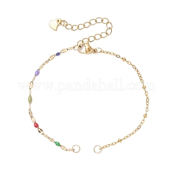 Изготовление браслетов из эмалированной цепочки и цепочки-спутника из нержавеющей стали 304.&nbsp;AJEW-JB01562