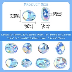 40 шт. 8 стиля гальванизированных прозрачных акриловых бусин&nbsp;OACR-CJ0002-48