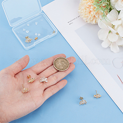 3 пара 3 стилей латунных сережек-гвоздиков с кубическим цирконием EJEW-DR0001-01