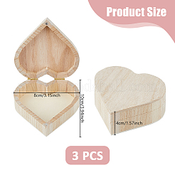 3 шт. деревянные коробки для хранения колец на тему Дня святого Валентина CON-DC0001-16