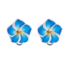 Серьги-гвоздики из полимерной глины ручной работы «Плюмерия» EJEW-JE06438