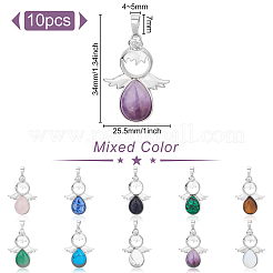 Подвески из натуральных и синтетических драгоценных камней в стиле 10 шт.&nbsp;G-BC0001-14