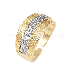 Латунные кольца из манжеты с прозрачным цирконием&nbsp;RJEW-C140-15G