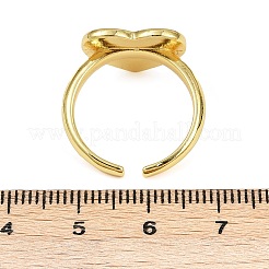 Кольцо-манжета с розовым эмалевым сердцем и открытым глазом RJEW-F135-08G