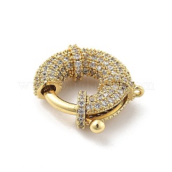 Латунные застежки с пружинным кольцом из прозрачного кубического циркония с микропаве KK-L228-42G