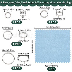 16 шт. 4 стиля 925 разъемных кольца из стерлингового серебра STER-HY0001-18