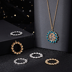 12 шт. 2-х цветные подвески из нержавеющей стали 304 со стразами&nbsp;STAS-UN0043-13