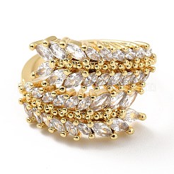 Серьги-каффы со стразами и кубическим цирконием RJEW-M142-10G