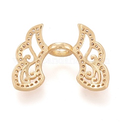 Колпачки для бусин из прозрачного кубического циркония из латуни ZIRC-F119-01G