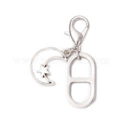 Подвески из сплава в тибетском стиле с открытыми железными соединительными кольцами и застежками-карабинами из цинкового сплава HJEW-JM03037