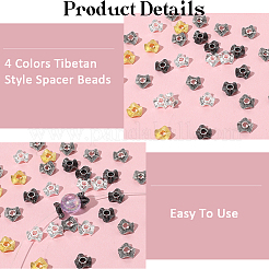 120 шт. 4 цвета бусины из сплава в тибетском стиле&nbsp;FIND-SC0017-92A