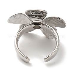 Цветочная стойка покрытие латунные манжеты кольца для женщин RJEW-G323-06P