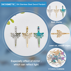 18шт. 3-х цветная подвеска из нержавеющей стали 304 FIND-DC0002-27