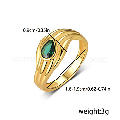 Кольца для женщин с латунным паве из кубического циркония&nbsp;GZ1170-4