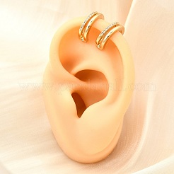 Латунные серьги-манжеты из прозрачного кубического циркония&nbsp;EJEW-F370-19G