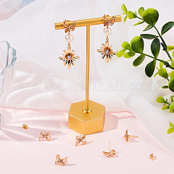 10 шт. латунная фурнитура для сережек-гвоздиков с бантом из кубического циркония&nbsp;KK-BBC0008-31