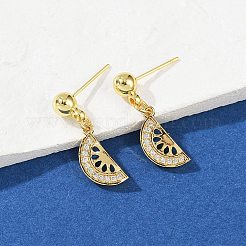 Серьги-гвоздики из латуни с фруктовой тематикой EJEW-Z115-04G