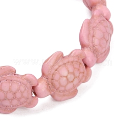 Черепаховые синтетические бирюзовые бусины эластичные браслеты для женщин&nbsp;BJEW-JB11692