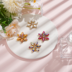 4 шт. 4-х цветные кабошоны из сплава со стразами FIND-MA0001-09