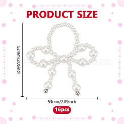 8 шт. кольца для салфеток с бантом и искусственным жемчугом из акрила AJEW-PH01653