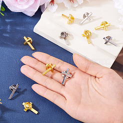 12шт броши крест 2 цвета из цинкового сплава&nbsp;JEWB-TA0001-22