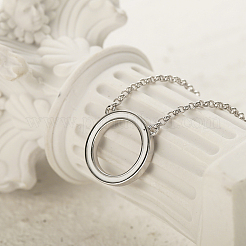 925 кулон в виде геометрического круга из стерлингового серебра с белой эмалью JC3788