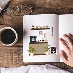 3 шт. 3 стиля кафе тема трафареты для резки углеродистой стали DIY-WH0309-886