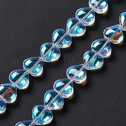 Прозрачные стеклянные бусины гальваническим пряди EGLA-E030-01I