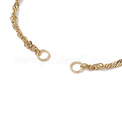 2 шт. 2 цвета 304 нержавеющая сталь сингапурская цепь слайдер браслет изготовление AJEW-JB01328