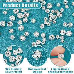 90 шт. 3 стиля долговечные полые латунные бусины с покрытием&nbsp;KK-HS0015-47