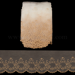 10 ярд полиэстеровой цветочной кружевной ленты с вышивкой OCOR-GF0004-86