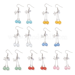 7 пара сережек-гвоздиков «кошачий глаз»&nbsp;EJEW-JE06493