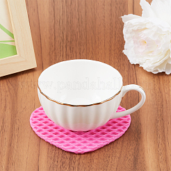 4 шт. 4-х цветные силиконовые термостойкие коврики под чашки AJEW-GF0008-28A