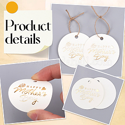 100 шт. плоская круглая золотая печать ко дню матери со словами «с днем матери» подвесная бирка DIY-SP0003-88A