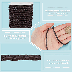 Однослойный круглый плетеный шнур из искусственной кожи. LC-WH0003-10D