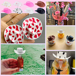 48 шт. 8 стиля мини-ковбойская шляпа пластиковые аксессуары FIND-PH0027-03