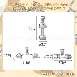 6 шт. 3 стиля подвески из нержавеющей стали 304&nbsp;STAS-CJ0002-50