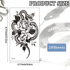 20 шт. 20 стиля съемные временные водонепроницаемые татуировки бумажные наклейки&nbsp;DIY-CP0012-48C