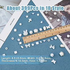 399шт 18 стиля abs пластиковые бусины с имитацией жемчуга&nbsp;KY-DC0001-17